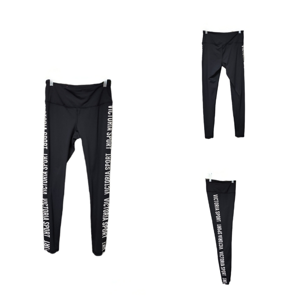 Victoria Secret VS Sport Lettered Black Leggings Size Medium